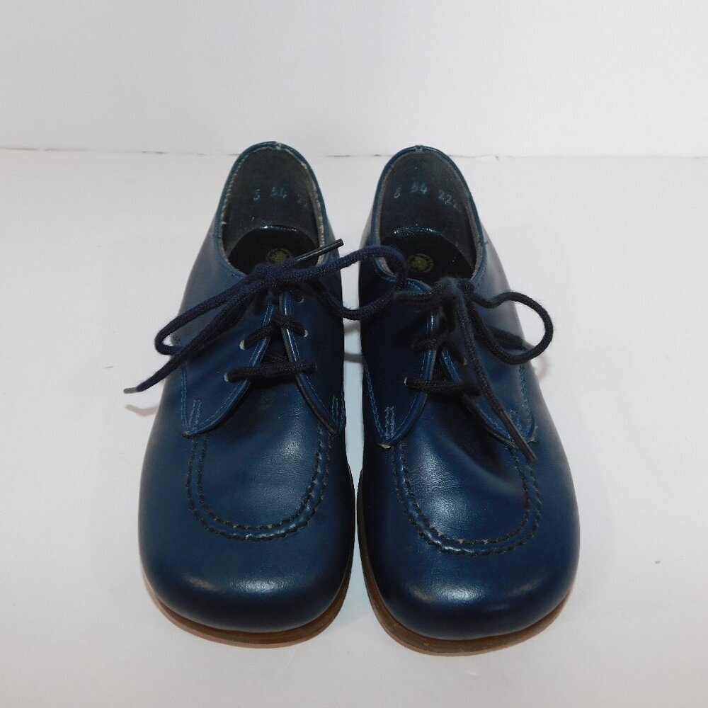 Vintage Toddler child kids size  8 Oxford Walking Shoes Savage Blue Leather